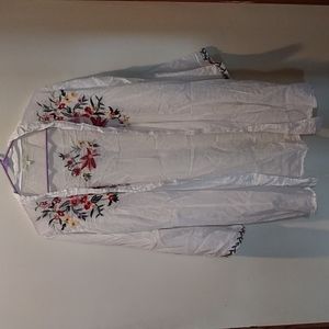 Floral embroidered coverup